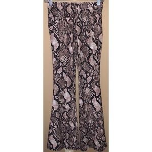 Snake print bell bottoms